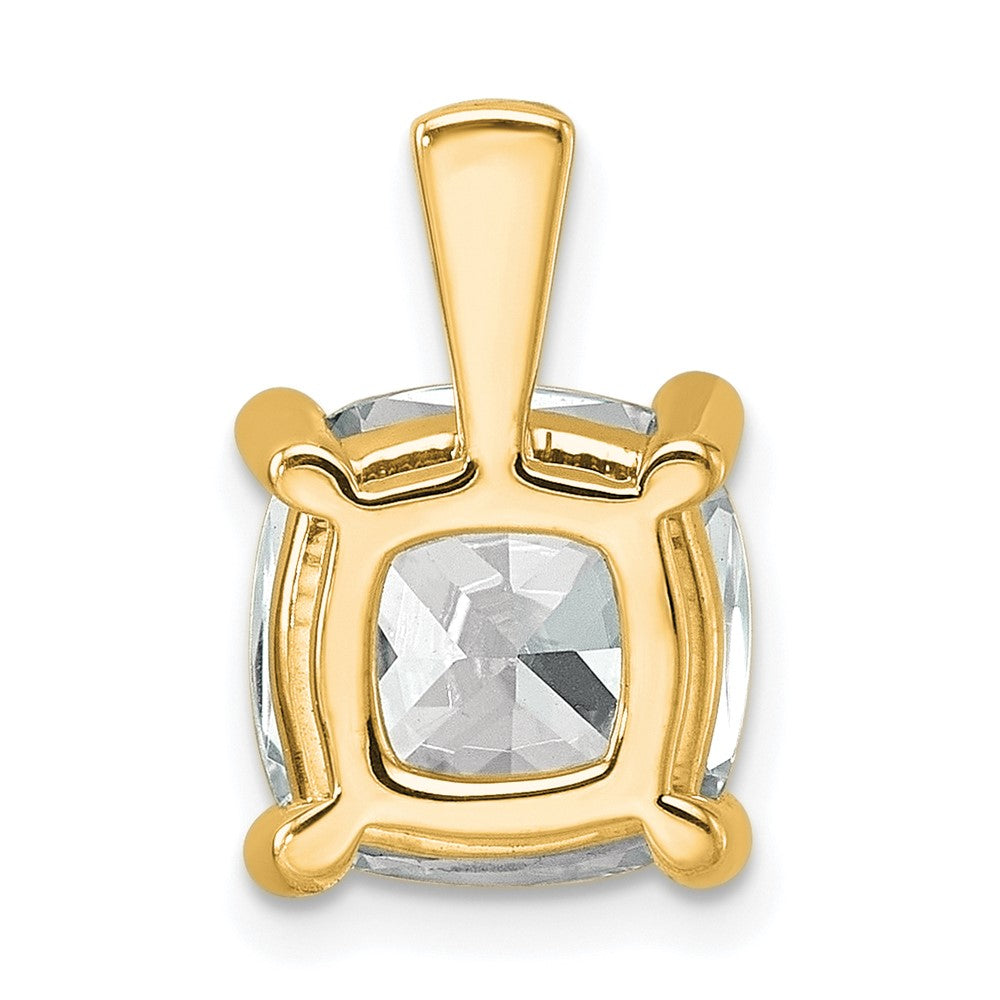 14K Gelbgold 5 ct. Labordiamant VS/SI+ G+ Kissenschliff Komplett-Vierzacken-Anhänger