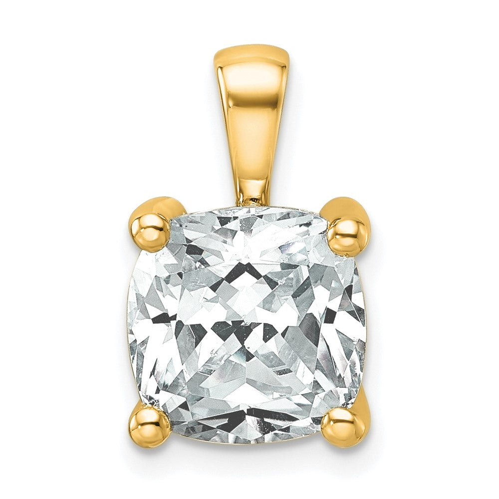 14K Gelbgold 5 ct. Labordiamant VS/SI+ G+ Kissenschliff Komplett-Vierzacken-Anhänger