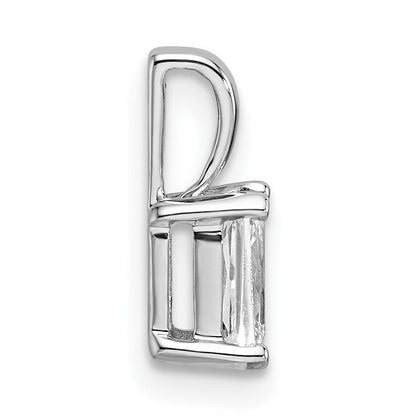 14K Weißgold 0,5 ct. zertifizierter Labor-Diamant VS/SI+ G+ Radiant-Schliff Vierzacken-Anhänger