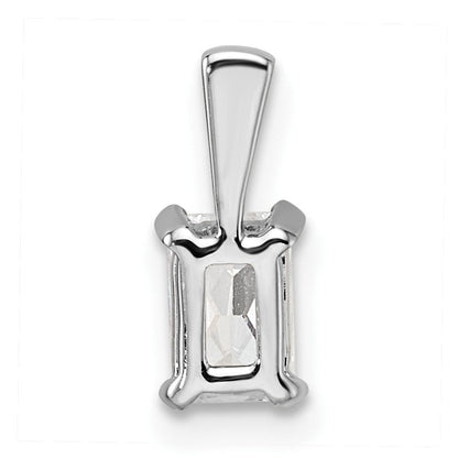 14K Weißgold 0,5 ct. zertifizierter Labor-Diamant VS/SI+ G+ Radiant-Schliff Vierzacken-Anhänger