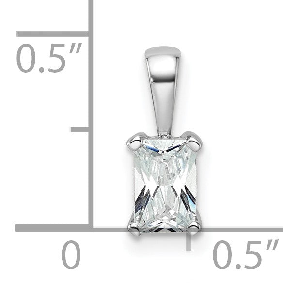 14K Weißgold 0,5 ct. Radiant-Anhänger mit Labordiamant VS/SI+ G+ in Vierkrappenfassung