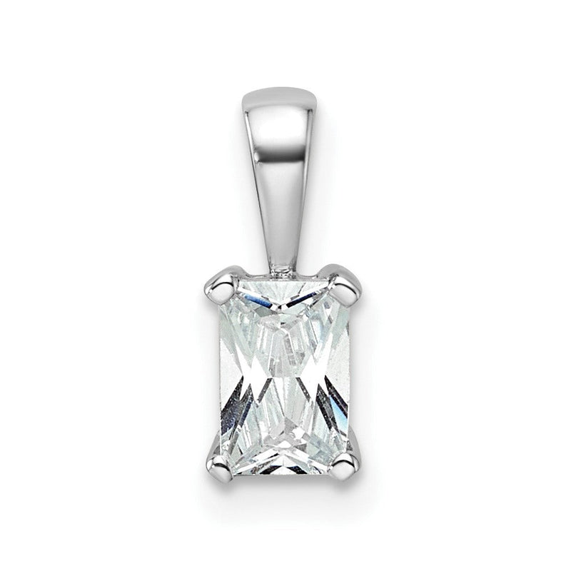 14K Weißgold 0,5 ct. zertifizierter Labor-Diamant VS/SI+ G+ Radiant-Schliff Vierzacken-Anhänger