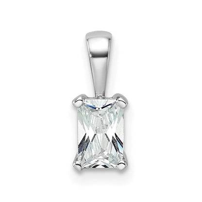 14K Weißgold 0,5 ct. Radiant-Anhänger mit Labordiamant VS/SI+ G+ in Vierkrappenfassung