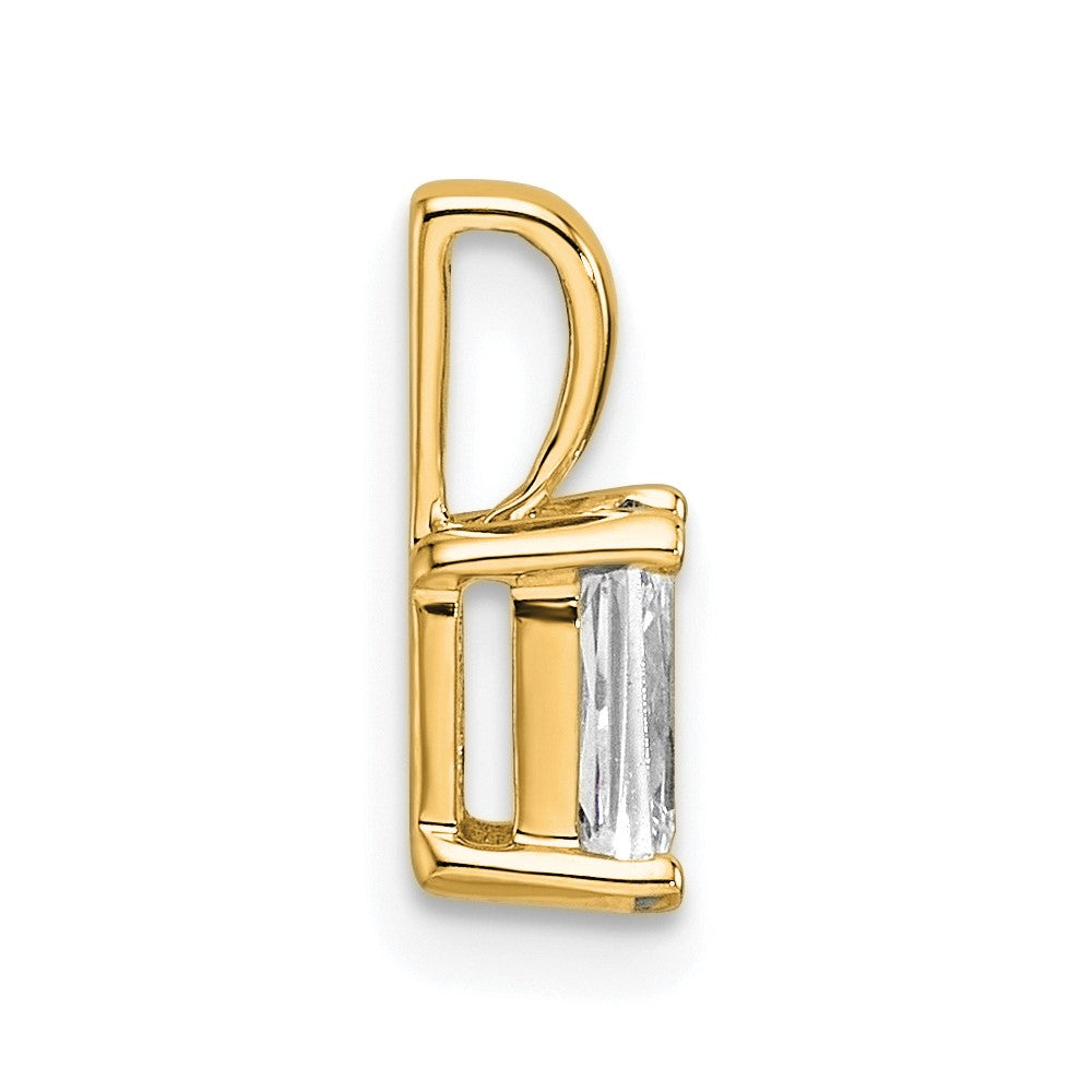 14K Gelbgold 0,5 ct. Zertifizierter Im Labor Gezüchteter Diamant VS/SI+ G+ Radiant-Schliff Vierkrappen-Anhänger