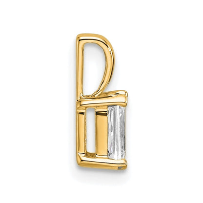 14K Gelbgold 0,5 ct. Zertifizierter Im Labor Gezüchteter Diamant VS/SI+ G+ Radiant-Schliff Vierkrappen-Anhänger