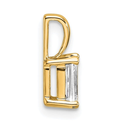 14K Gelbgold 0,5 ct. Laborgezüchteter Diamant VS/SI+ G+ Radiant Vierkrappen-Anhänger