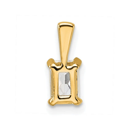 14K Gelbgold 0,5 ct. Zertifizierter Im Labor Gezüchteter Diamant VS/SI+ G+ Radiant-Schliff Vierkrappen-Anhänger