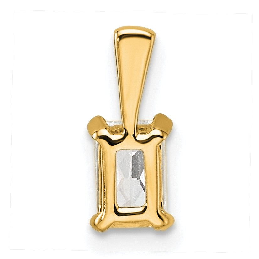 14K Gelbgold 0,5 ct. Laborgezüchteter Diamant VS/SI+ G+ Radiant Vierkrappen-Anhänger