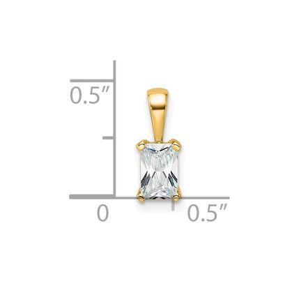 14K Gelbgold 0,5 ct. Zertifizierter Im Labor Gezüchteter Diamant VS/SI+ G+ Radiant-Schliff Vierkrappen-Anhänger
