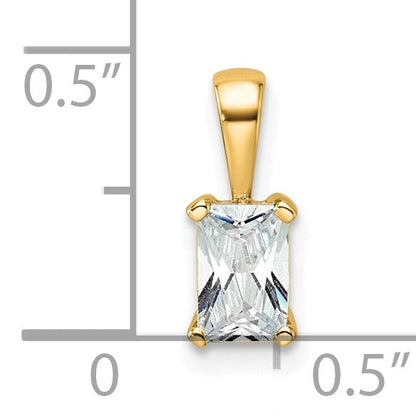 14K Gelbgold 0,5 ct. Laborgezüchteter Diamant VS/SI+ G+ Radiant Vierkrappen-Anhänger