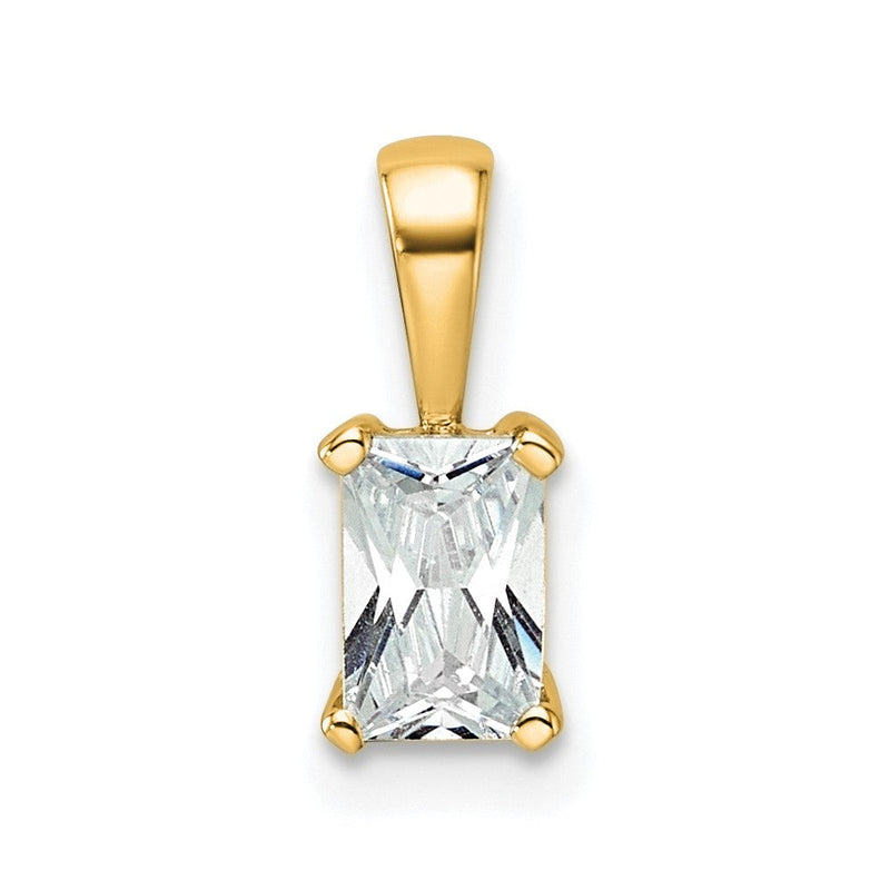 14K Gelbgold 14K 1/2 Karat Im Labor Gezüchtet Diamant Vs+ F+ Radiant Komplett Vierkrappen Anhänger