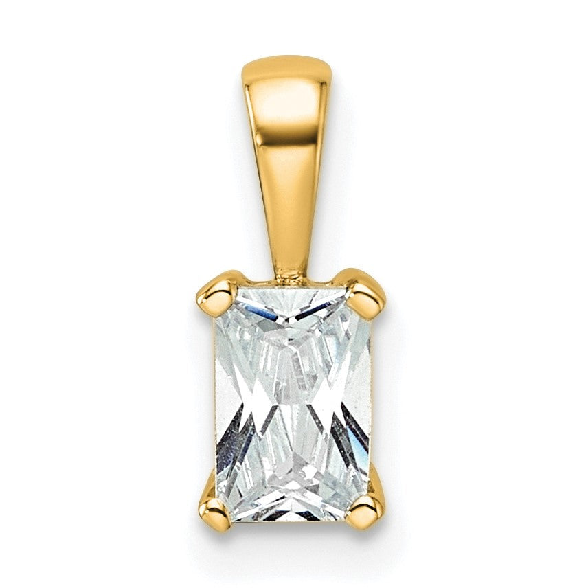 14K Gelbgold 0,5 ct. Laborgezüchteter Diamant VS/SI+ G+ Radiant Vierkrappen-Anhänger
