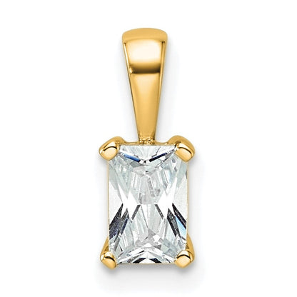 14K Gelbgold 0,5 ct. Laborgezüchteter Diamant VS/SI+ G+ Radiant Vierkrappen-Anhänger