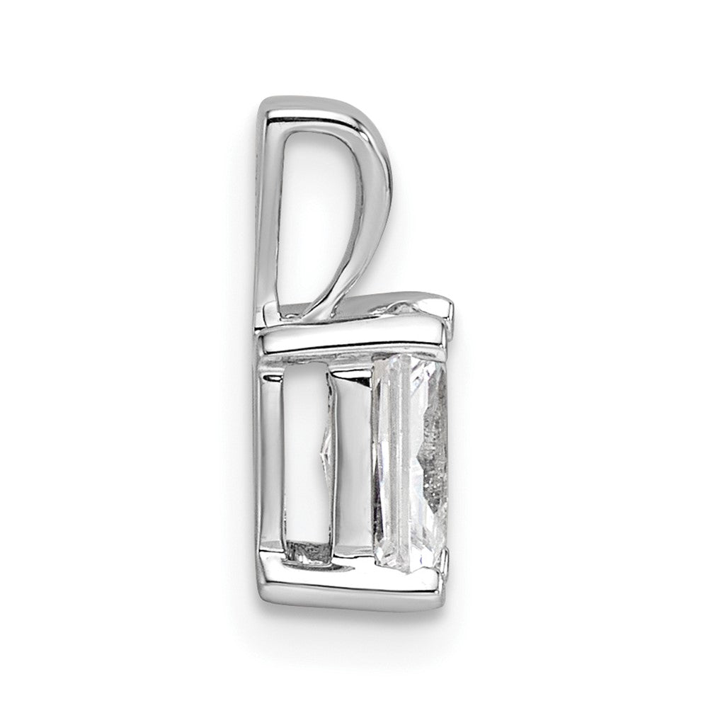 14K Weißgold Anhänger mit 0,75 ct. zertifiziertem, im Labor gezüchtetem Diamant im Radiant-Schliff, VS/SI+ G+, komplett mit Vier-Krappen-Fassung
