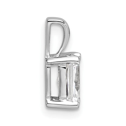 14K Weißgold Anhänger mit 0,75 ct. zertifiziertem, im Labor gezüchtetem Diamant im Radiant-Schliff, VS/SI+ G+, komplett mit Vier-Krappen-Fassung