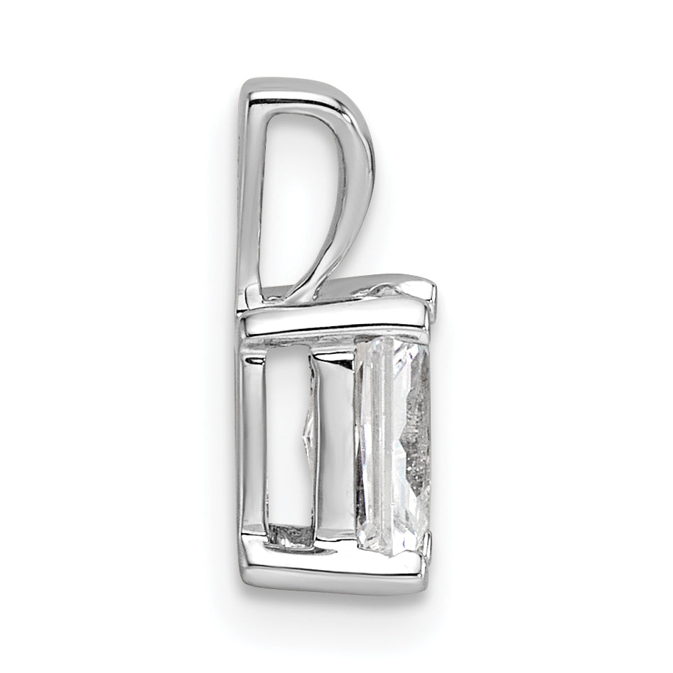 14K Weißgold 0,75 ct. Laborgezüchteter Diamant VS/SI+ G+ Radiant-Schliff Vierkrappen-Anhänger