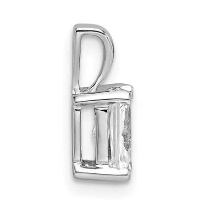 14K Weißgold 0,75 ct. Laborgezüchteter Diamant VS/SI+ G+ Radiant-Schliff Vierkrappen-Anhänger