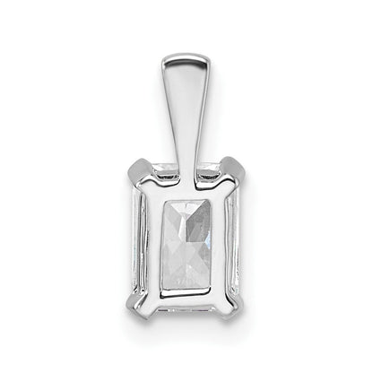 14K Weißgold Anhänger mit 0,75 ct. zertifiziertem, im Labor gezüchtetem Diamant im Radiant-Schliff, VS/SI+ G+, komplett mit Vier-Krappen-Fassung
