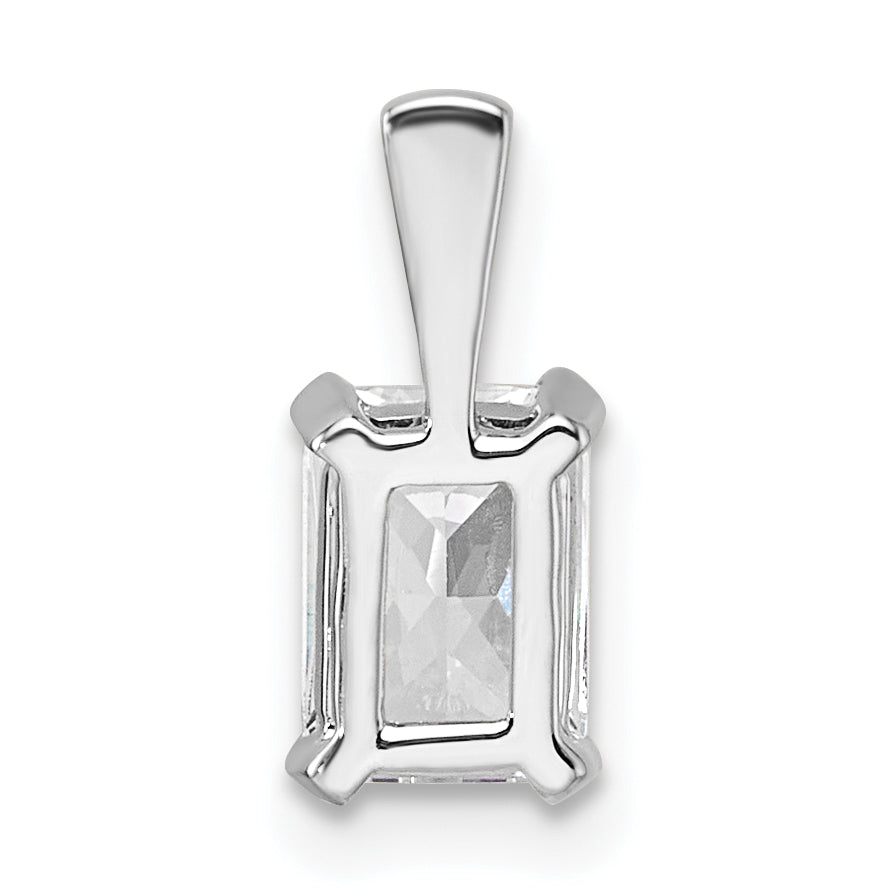 14K Weißgold 0,75 ct. Laborgezüchteter Diamant VS/SI+ G+ Radiant-Schliff Vierkrappen-Anhänger