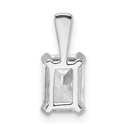 14K Weißgold 0,75 ct. Laborgezüchteter Diamant VS/SI+ G+ Radiant-Schliff Vierkrappen-Anhänger