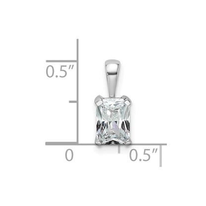 14K Weißgold Anhänger mit 0,75 ct. zertifiziertem, im Labor gezüchtetem Diamant im Radiant-Schliff, VS/SI+ G+, komplett mit Vier-Krappen-Fassung