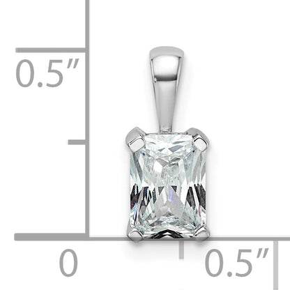 14K Weißgold 0,75 ct. Laborgezüchteter Diamant VS/SI+ G+ Radiant-Schliff Vierkrappen-Anhänger