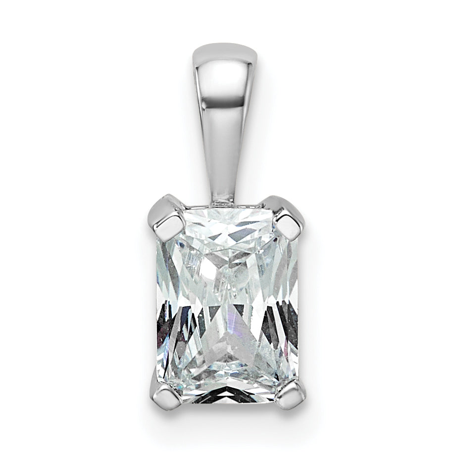 14K Weißgold 0,75 ct. Laborgezüchteter Diamant VS/SI+ G+ Radiant-Schliff Vierkrappen-Anhänger