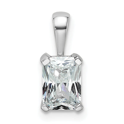 14K Weißgold 0,75 ct. Laborgezüchteter Diamant VS/SI+ G+ Radiant-Schliff Vierkrappen-Anhänger