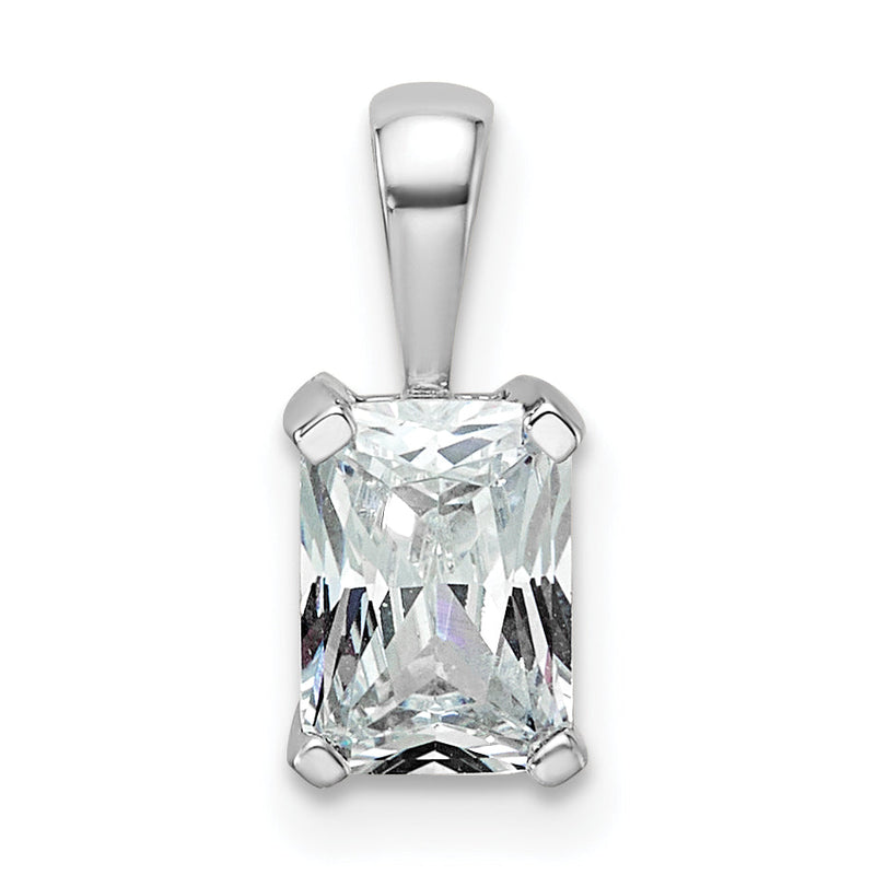 14K Weißgold 0,75 ct. Laborgezüchteter Diamant VS/SI+ G+ Radiant-Schliff Vierkrappen-Anhänger