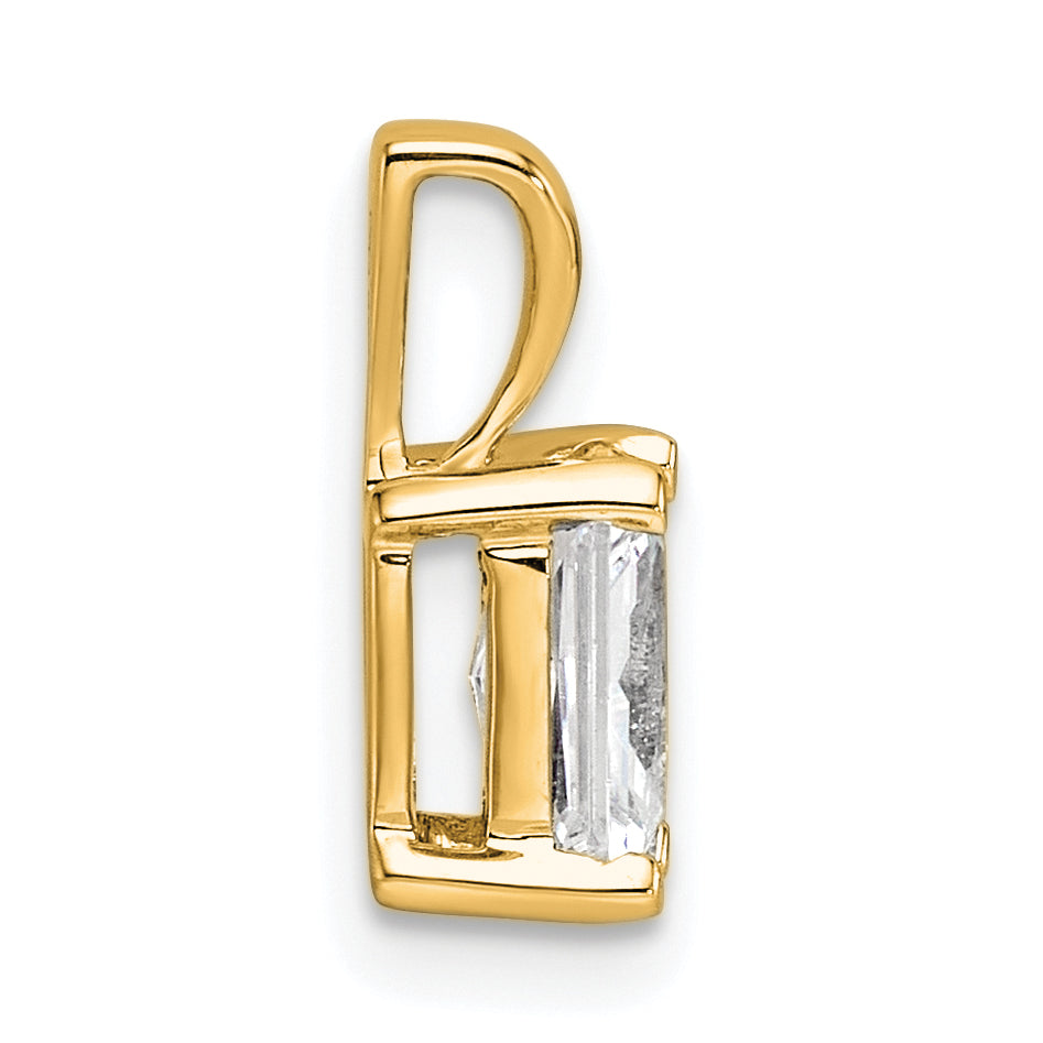 14K Gelbgold 0,75 ct. zertifizierter, im Labor gezüchteter Diamant VS/SI+ G+ Radiant-Schliff Anhänger mit Vierkrallenfassung