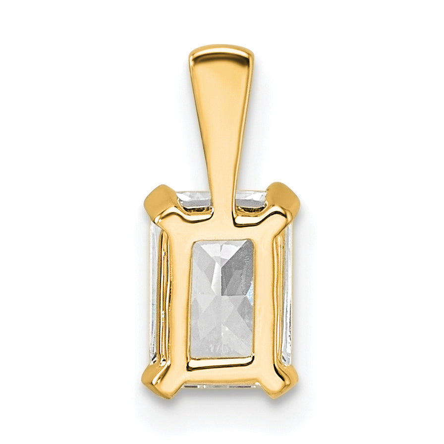 14K Gelbgold Vierkrappen-Anhänger mit 0,75 ct. Labor gezüchtetem Diamant im Radiant-Schliff, VS/SI+ G+