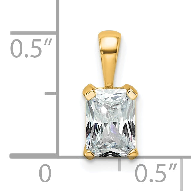 14K Gelbgold Vierkrappen-Anhänger mit 0,75 ct. Labor gezüchtetem Diamant im Radiant-Schliff, VS/SI+ G+