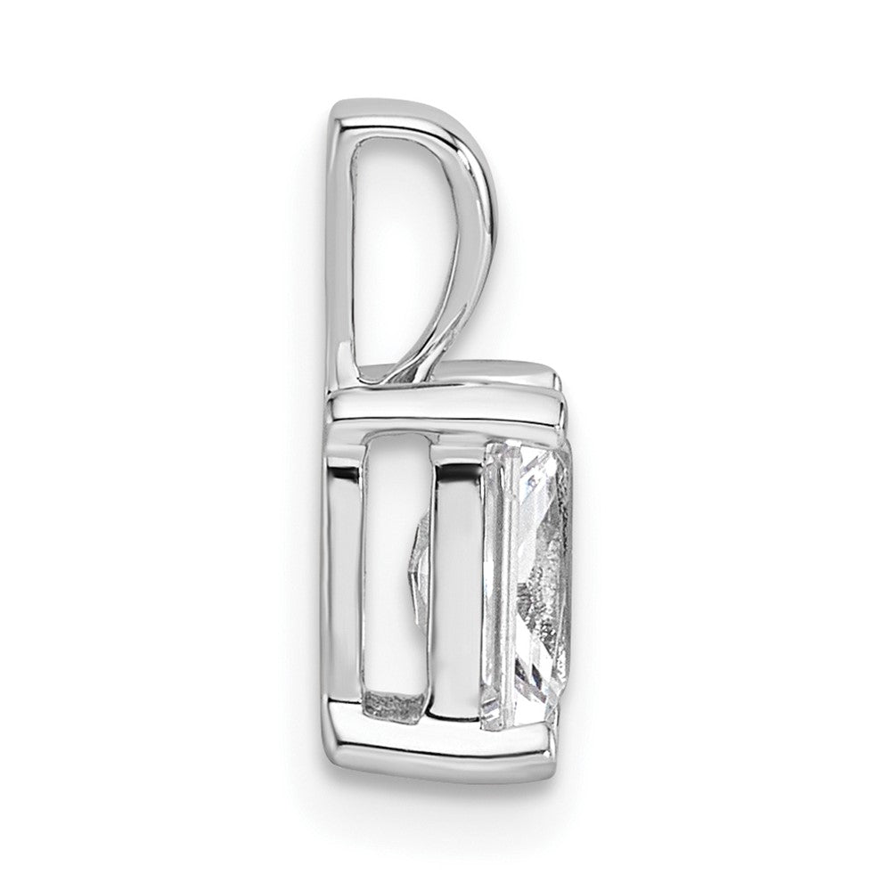 14K Weißgold 1 ct. Radiant-Schliff Labor-Diamant VS/SI+ G+ Anhänger mit vierzackiger Krappenfassung, komplett