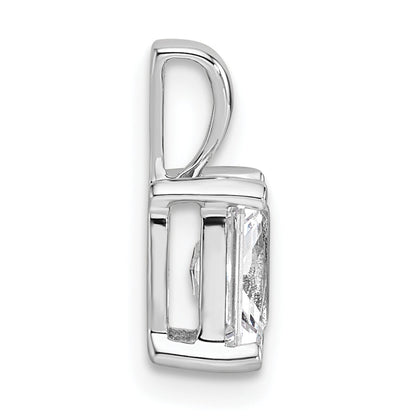 14K Weißgold Anhänger mit 1 ct. zertifiziertem, laborgezüchtetem Diamant VS/SI+ G+ im Radiant-Schliff, Vier-Krappen-Fassung