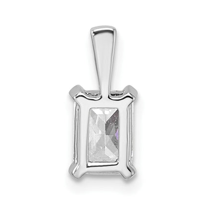 14K Weißgold 1 ct. Radiant-Schliff Labor-Diamant VS/SI+ G+ Anhänger mit vierzackiger Krappenfassung, komplett