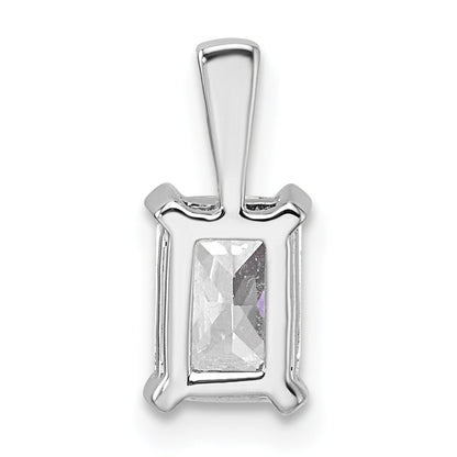 14K Weißgold Anhänger mit 1 ct. zertifiziertem, laborgezüchtetem Diamant VS/SI+ G+ im Radiant-Schliff, Vier-Krappen-Fassung