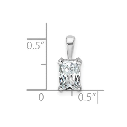 14K Weißgold 1 ct. Radiant-Schliff Labor-Diamant VS/SI+ G+ Anhänger mit vierzackiger Krappenfassung, komplett