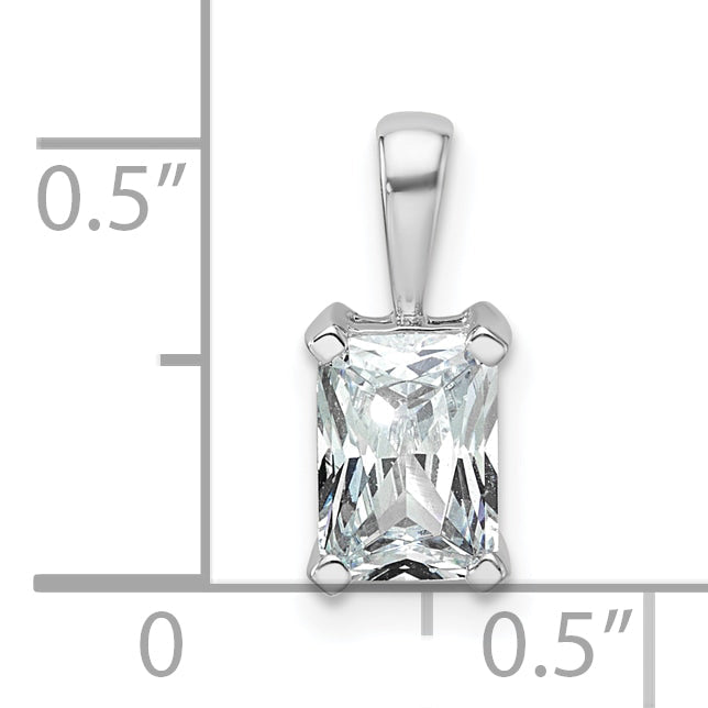 14K Weißgold Anhänger mit 1 ct. zertifiziertem, laborgezüchtetem Diamant VS/SI+ G+ im Radiant-Schliff, Vier-Krappen-Fassung