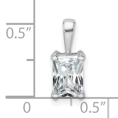 14K Weißgold Anhänger mit 1 ct. zertifiziertem, laborgezüchtetem Diamant VS/SI+ G+ im Radiant-Schliff, Vier-Krappen-Fassung
