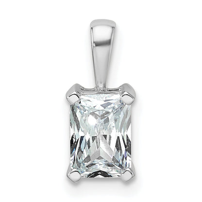 14K Weißgold Anhänger mit 1 ct. zertifiziertem, laborgezüchtetem Diamant VS/SI+ G+ im Radiant-Schliff, Vier-Krappen-Fassung
