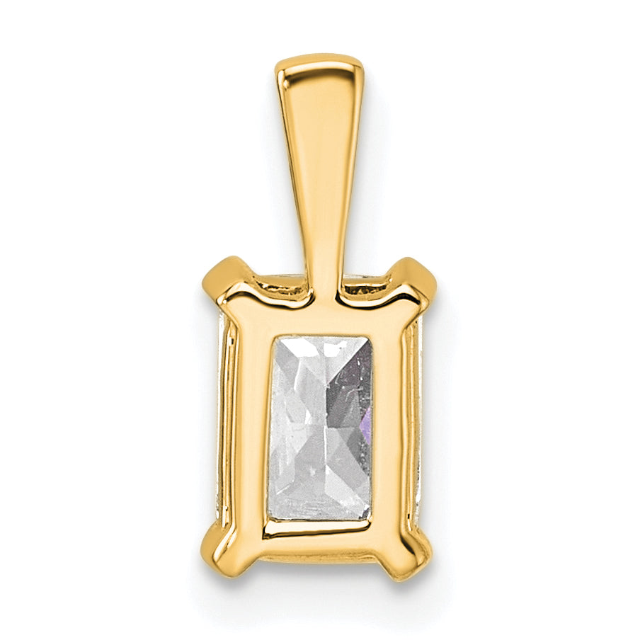 14K Gelbgold Anhänger mit 1 ct. zertifiziertem, im Labor gezüchtetem Diamant im Radiant-Schliff, VS/SI+ G+, Vierzack-Fassung