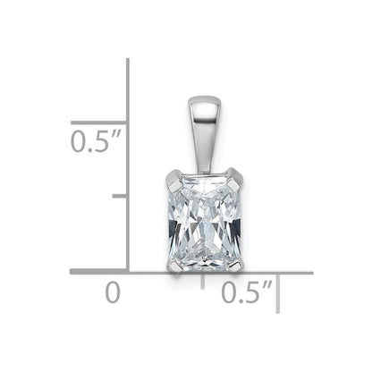 14K Weißgold 1,5 ct. Laborgezüchteter Diamant VS/SI+ G+ Radiant-Schliff Komplett-Vierkrappenanhänger