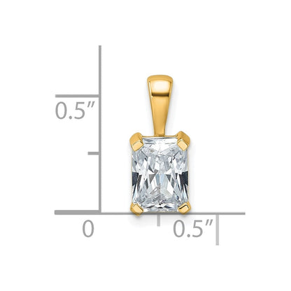14K Gelbgold 1,5 ct. Laborgezüchteter Diamant VS/SI+ G+ Radiant-Schliff Vierkrappen-Anhänger