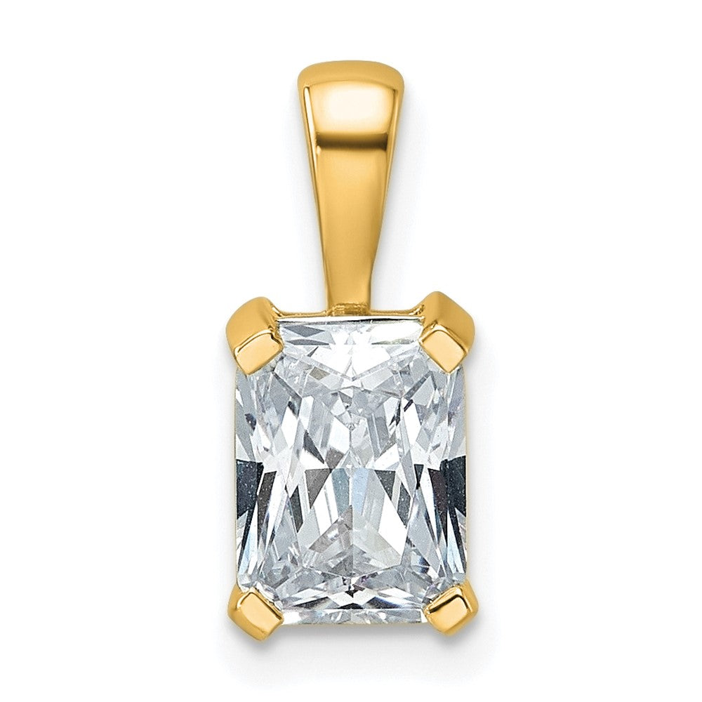 14K Gelbgold 1,5 ct. Laborgezüchteter Diamant VS/SI+ G+ Radiant-Schliff Vierkrappen-Anhänger