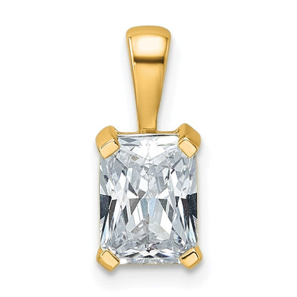14K Gelbgold 1,5 ct. Laborgezüchteter Diamant VS/SI+ G+ Radiant-Schliff Vierkrappen-Anhänger
