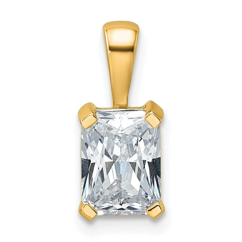 14K Gelbgold 1,5 ct. Laborgezüchteter Diamant VS/SI+ G+ Radiant-Schliff Vierkrappen-Anhänger