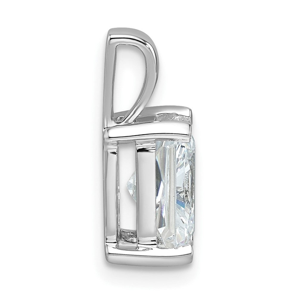 14K Weißgold 2 ct. Labor Diamant VS/SI+ G+ Radiant-Schliff Vierzack-Anhänger