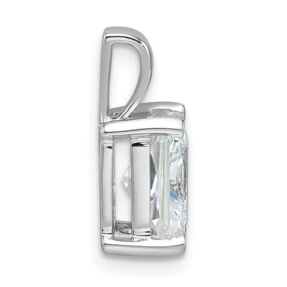 14K Weißgold 2 ct. Labor Diamant VS/SI+ G+ Radiant-Schliff Vierzack-Anhänger