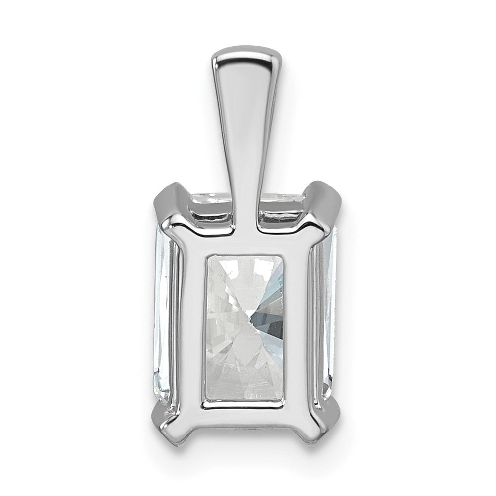 14K Weißgold 2 ct. Labor Diamant VS/SI+ G+ Radiant-Schliff Vierzack-Anhänger