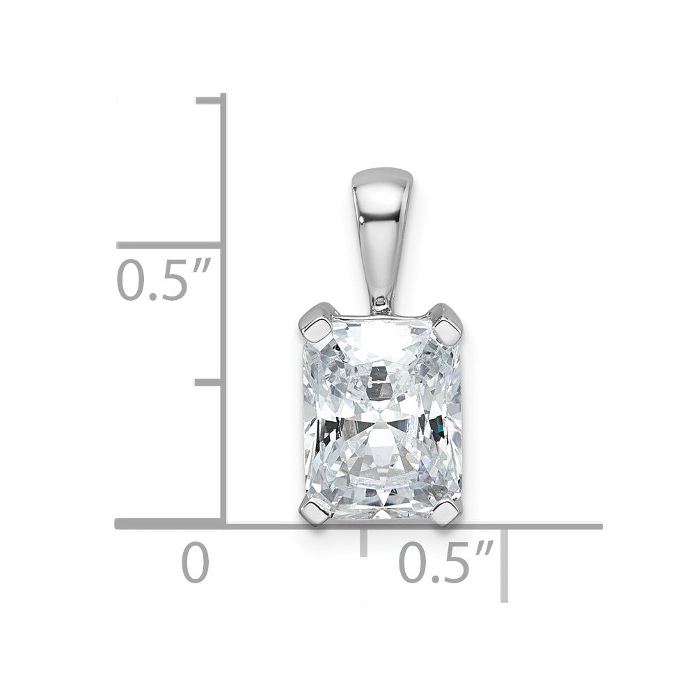 14K Weißgold 2 ct. Labor Diamant VS/SI+ G+ Radiant-Schliff Vierzack-Anhänger